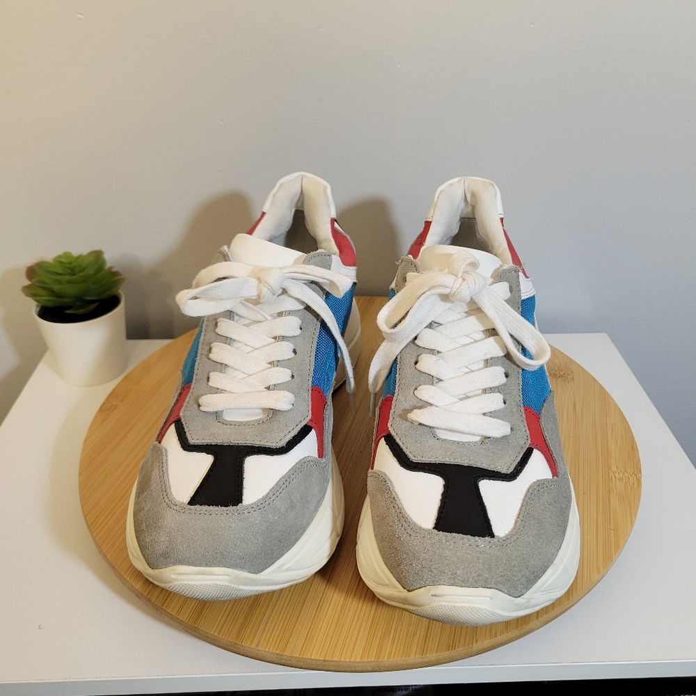 STEVE MADDEN Memory leather platform multicolor lace up sporty fashion sneakers